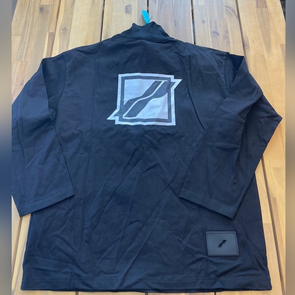 Nwt We11done Mens Black Quarter-Zip SweatShirt Size Small 100% Cotton - Picture 2 of 8